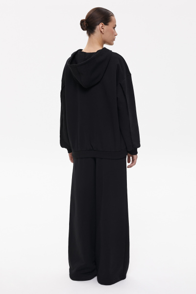 Худи на молнии с необработанными швами (XS/S, черный) 2159