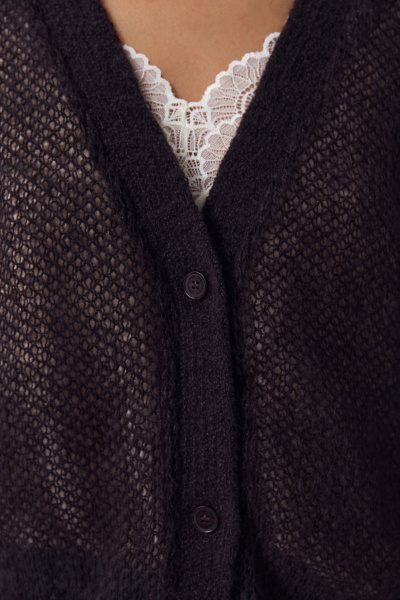 Кардиган ажурной вязки (шоколадный) (one size) 