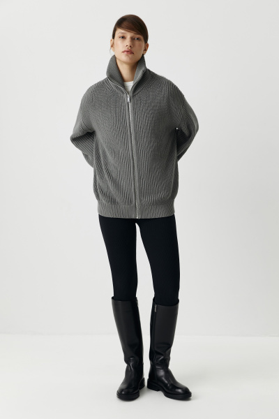 Кардиган на молнии из хлопка (серый) (M/L) 