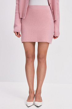 Юбка мини вязаная (розовый)