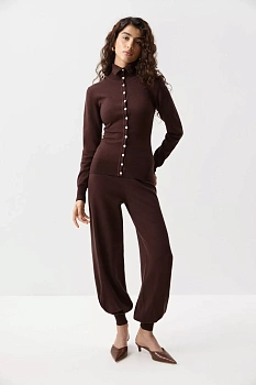 Брюки-джоггеры вязаные (Шоколадный)