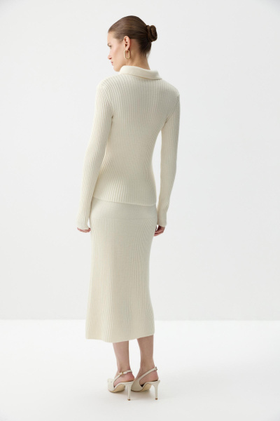 Джемпер-поло с пуговицами (Молочный) (XS/S) 