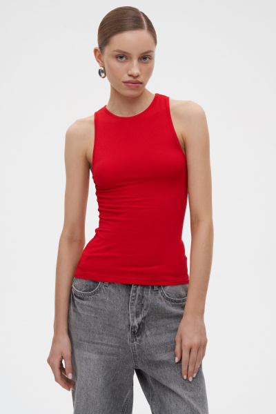 Топ из вискозы (S, алый) 2202