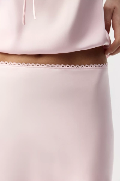 Юбка мини из сатина (нежно-розовый) (S) 