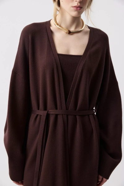 Кардиган макси вязаный (Шоколадный) (one size) 