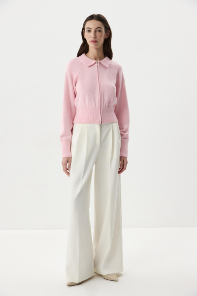 Кардиган на молнии  с шерстью альпаки  (Розовый) (M) 