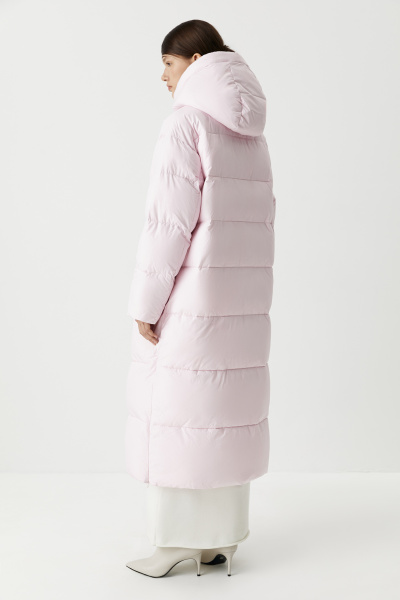 Пальто макси утепленное (розовый) (XS) 