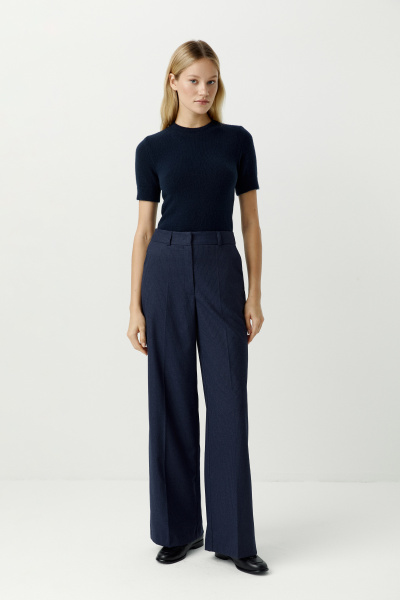 Брюки из костюмной ткани (темно-синий) (XS) 