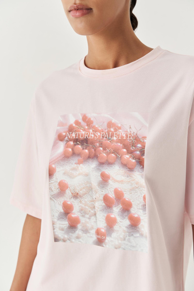 Футболка с принтом Nature`s palette (розовый) (M/L)
