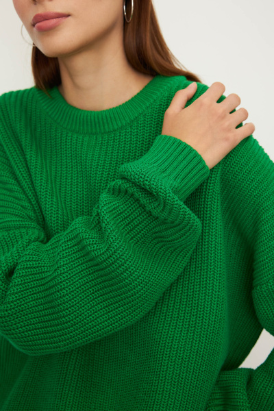 Свитер базовый из хлопка (one size, травяной)