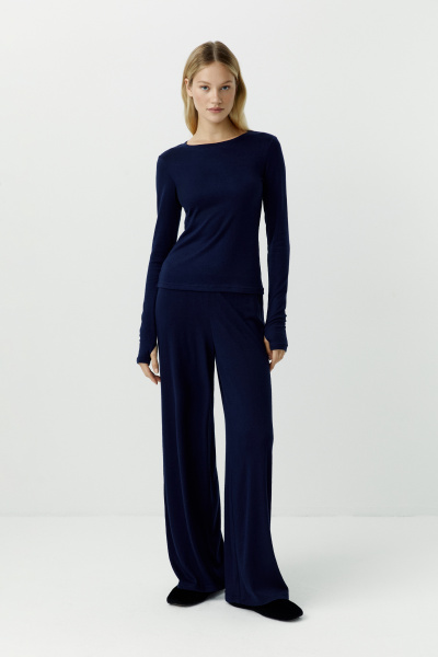 Брюки из мягкого трикотажа (темно-синий) (XS/S) 