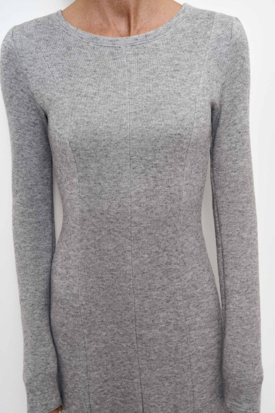 Платье макси из теплого трикотажа (M, серый) 