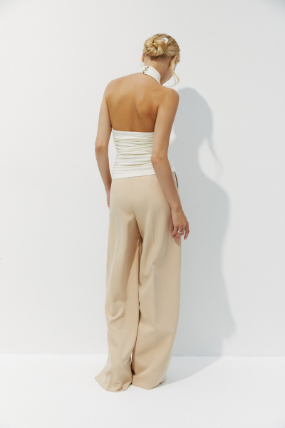 Топ халтер со стойкой (ванильный) (L) 