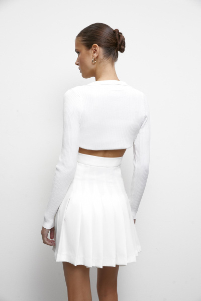 Юбка мини плиссированная (молочный) (L) 