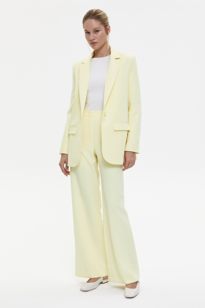 Пиджак прямой со шлицей (L, лимонный) 2174
