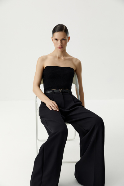 Топ бандо вязаный (черный) (XS/S) 