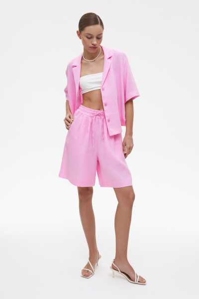 Шорты на резинке изо льна (XS/S, барби) 2169