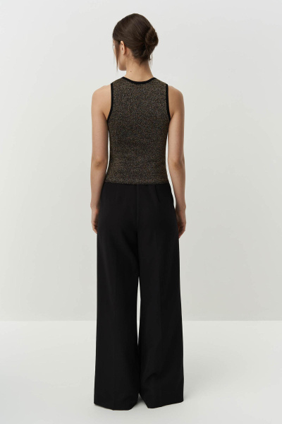 Топ из вискозы с металлизированной нитью (черный) (M) 