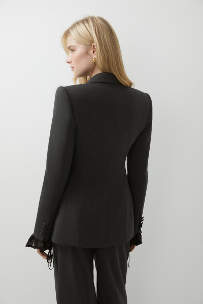 Пиджак приталенный из костюмной ткани (серый) (ХS) 