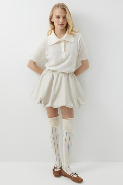 Юбка-баллон мини (бежевый) (S) 