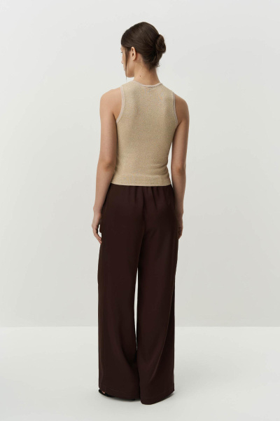 Топ из вискозы с металлизированной нитью (бежевый) (XS)