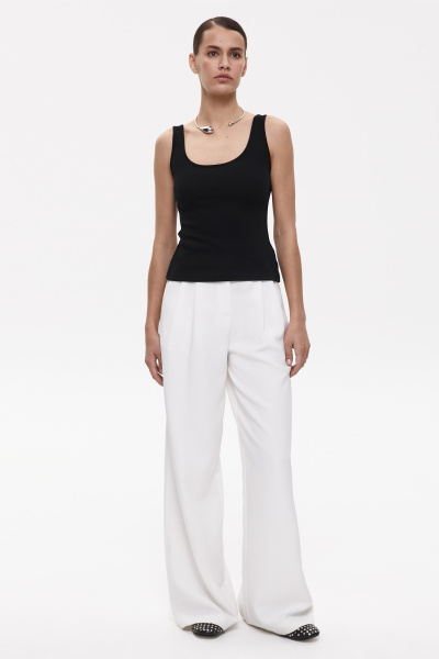 Топ базовый на бретелях (L, черный) 2159