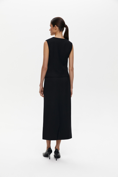 Юбка макси из костюмной ткани (XXS, черный) 