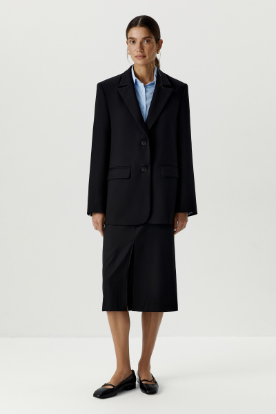 Пиджак классический с двумя шлицами (черный) (M) 