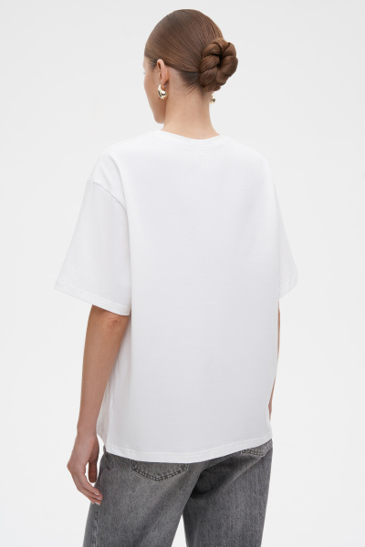 Футболка оверсайз из хлопка (XS/S, молочный) 