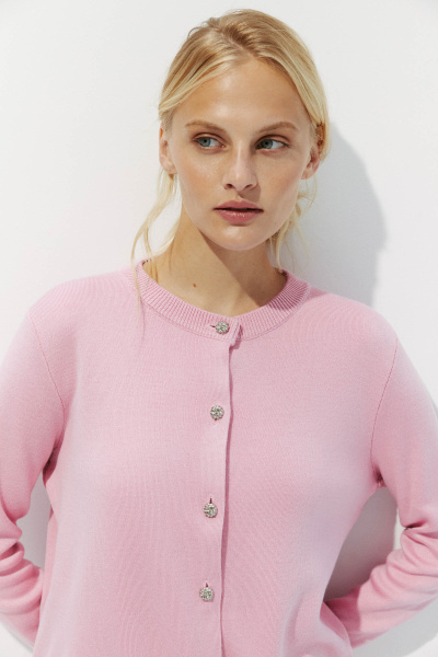 Кардиган с фактурными пуговицами (XS, барби)