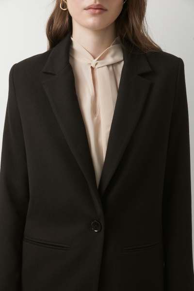 Пиджак прямой на одну пуговицу из костюмной ткани (черный) (XS) 