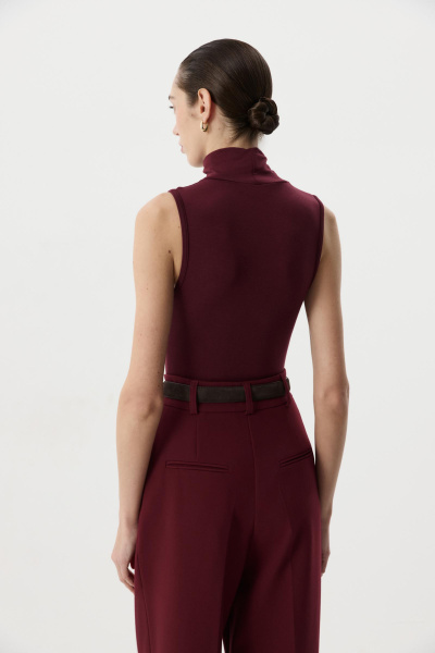 Боди  с воротником-стойкой (Винный) (M) 