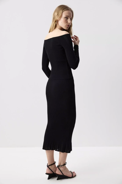 Юбка с ажурным рисунком (Черный) (XS)