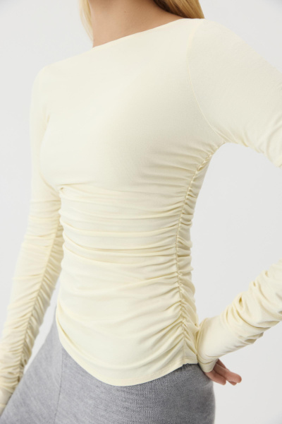 Лонгслив с драпировкой (Сливочный) (M) 