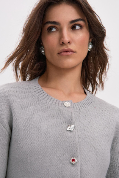 Кардиган с декоративными пуговицами (серый) (M/L) 