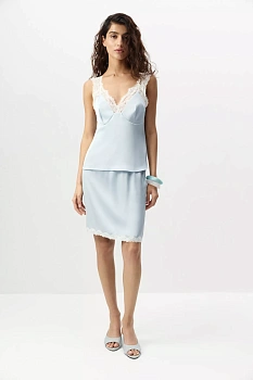 Юбка из сатина (Голубой)