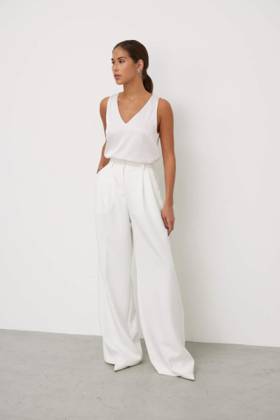 Брюки палаццо (S, айвори) 