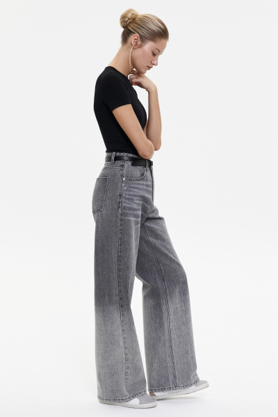 Джинсы широкие с градиентом/Denim pants with gradient (26/XS, серый/grey) 2775