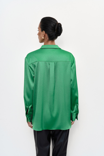 Блуза двубортная из сатина (XS/S, травяной) 