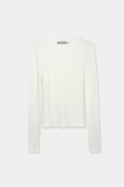 Лонгслив из мягкого трикотажа (XS, молочный)