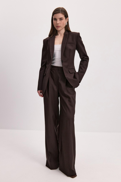 Брюки палаццо (коричневый) (M) 