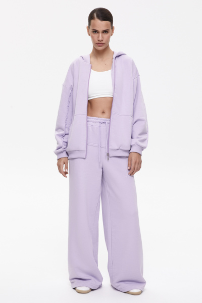 Худи на молнии с необработанными швами (M/L, лавандовый) 2547