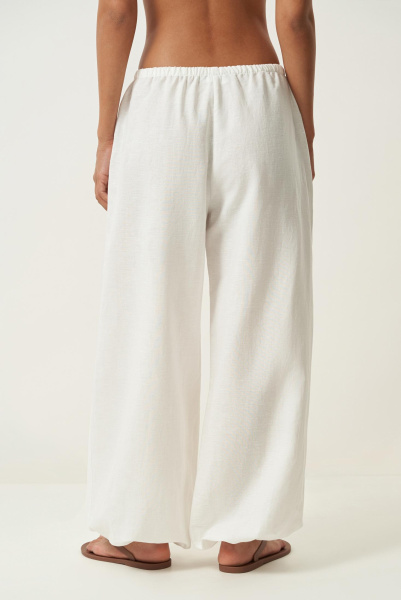 Брюки шаровары изо льна (молочный) (XS/S)
