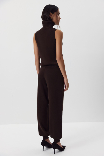 Брюки - джоггеры вязаные с шерстью (шоколадный) (M) 