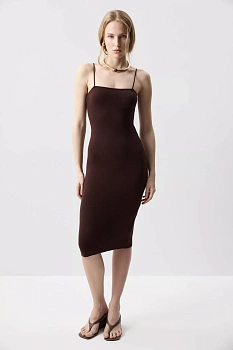 Платье-бандо миди (Шоколадный)