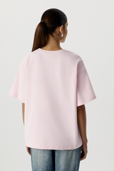 Футболка оверсайз из плотного трикотажа (светло-розовый) (XS/S) 