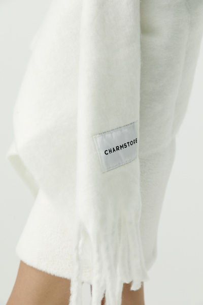 Шарф объемный с бахромой (молочный) (one size) 