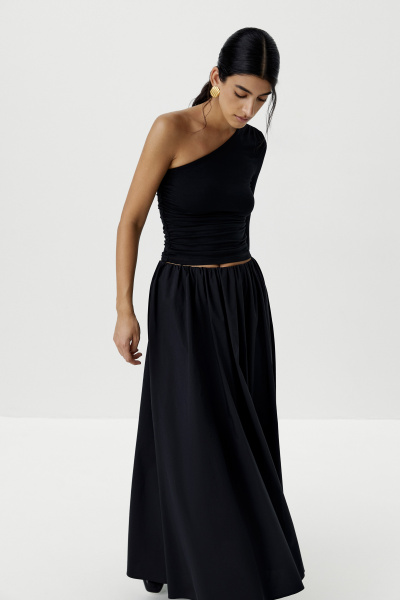 Юбка макси из хлопка (черный) (M/L) 