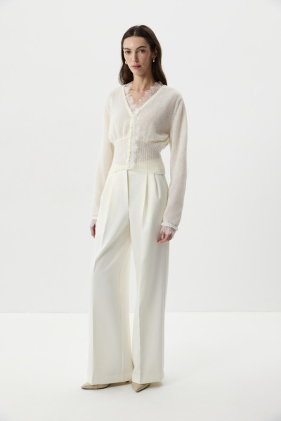 Кардиган с кружевом (Молочный) (XS) 