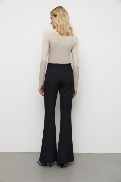 Брюки клеш (XS, черный) 